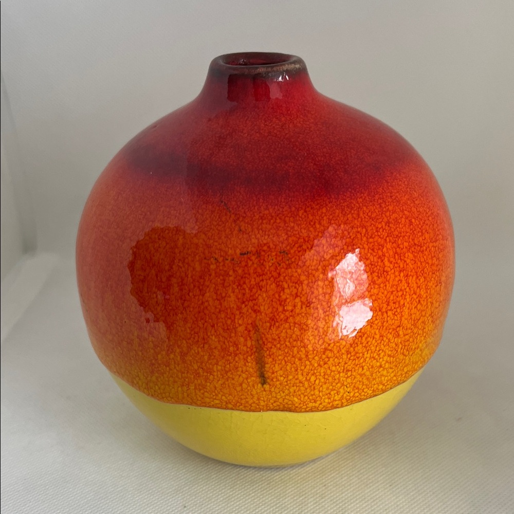 Crate and Barrel Sunset Gradient Ceramic Vases Set of 3 - Picture 6 of 9